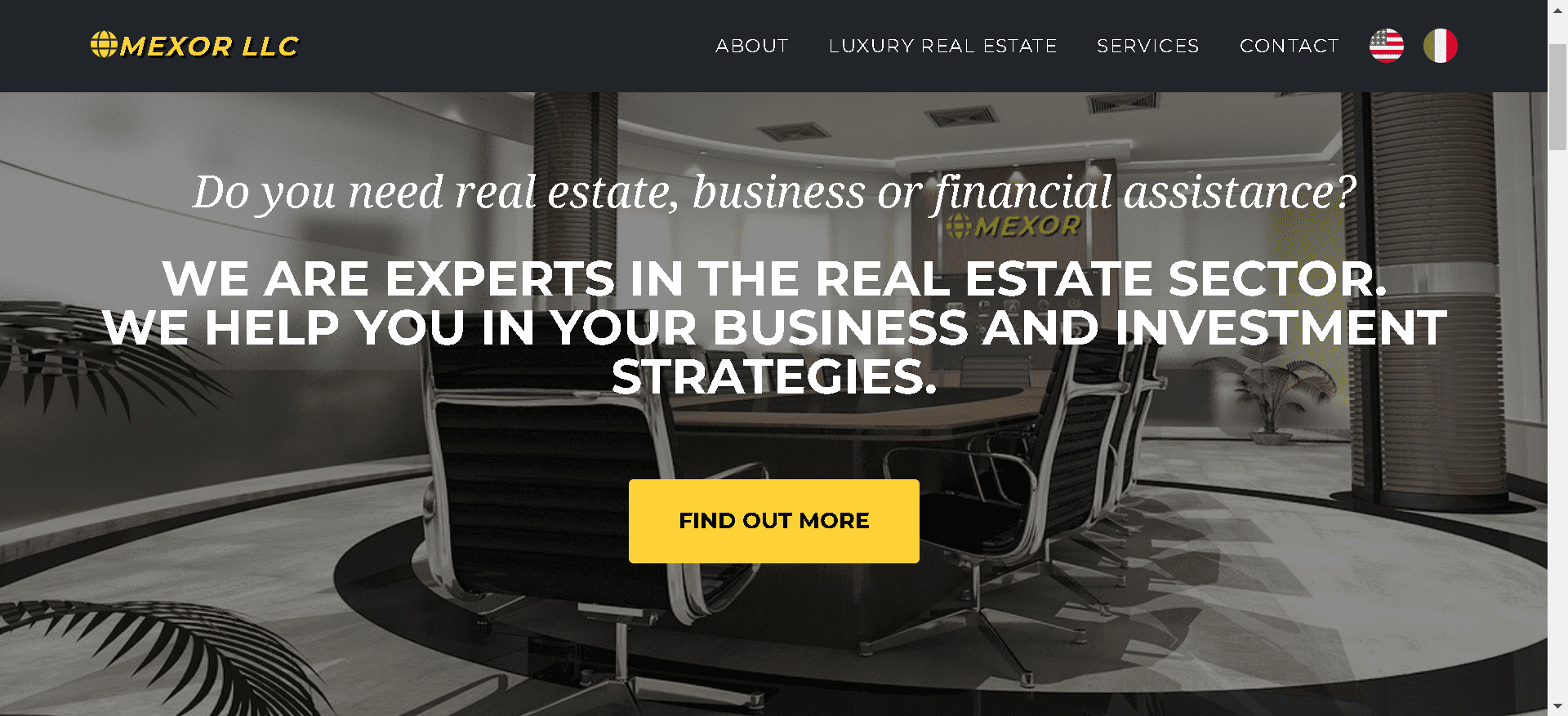 Presentation website for a real estate sales company in Delaware, USA